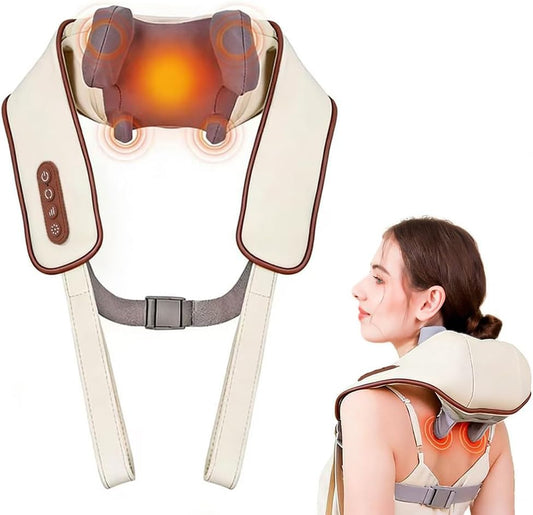 Masajeador Cervical 5D Inalámbrico con  Amasado Profundo